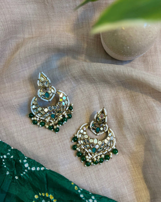 Three-Tiered Beaded Jhumkas