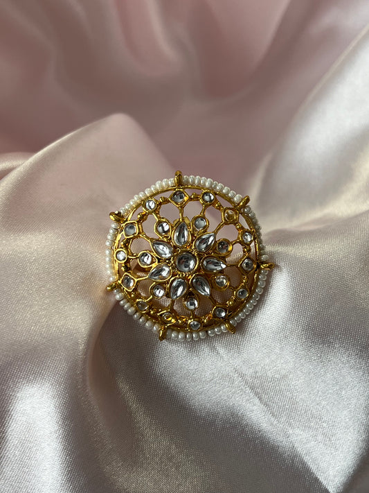Aria Gold Kundan Ring